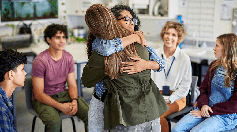 Emotional support in a circle meeting